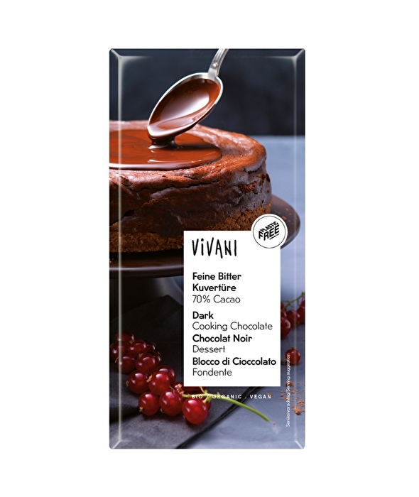 Mit der Feinen Bitter Kuvertüre von Vivani kannst Du so herrlich schokoladige Pralinen, Desserts und Kuchen zaubern, dass alle veganen Schokoherzen höher schlagen werden.