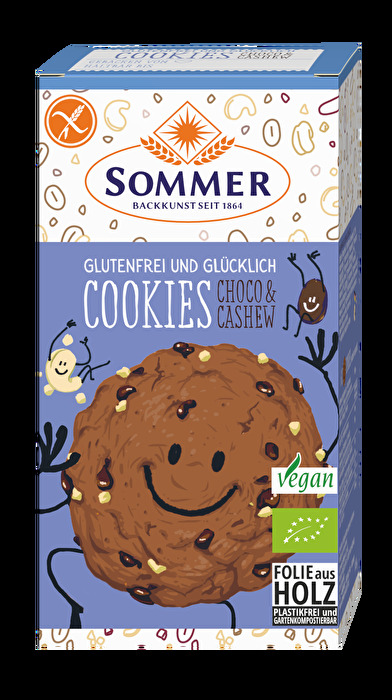 Kleiner dürfen sie wirklich nicht sein – die leckeren Cookies Schoko Cashew von Sommer mit viel Zartbitter-Schokolade und Cashews.