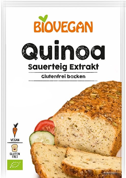 Aus dem Sauerteig Extrakt Quinoa von Biovegan kannst Du ein wunderbares glutenfreies Brot zaubern.