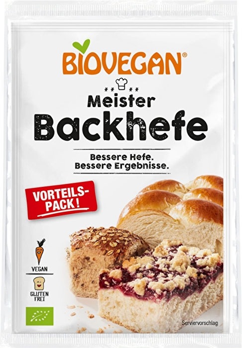 Biovegans Hefe Meister 3er Pack Bio - maximale Hefekraft im Vorteilspack.