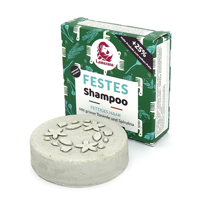 Das feste Shampoo Spirulina ist besonders gut für fettiges Haar geeignet.