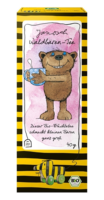 Janosch Waldbärentee von Lebensbaum schmeckt beerig und süß. Der herrlich fruchtige Tee wird kleine und große Bären mit ganz viel beerigem Genuss und Vanille zum Lächeln und Schwelgen bringen.