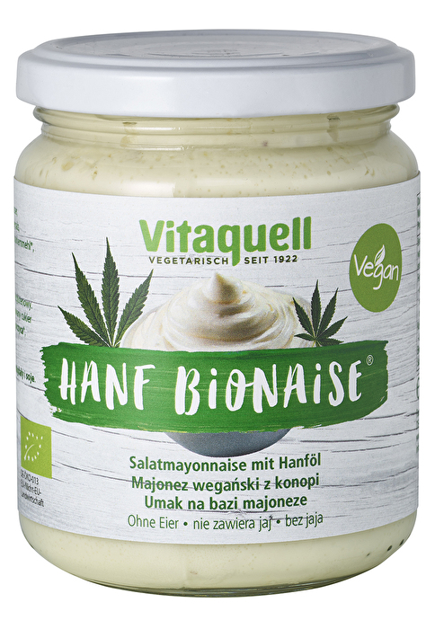 Die Hanf-Bionaise von Vitaquell kommt ganz ohne künstliche Aromen aus und zeichnet sich durch einen sehr milden Geschmack aus.