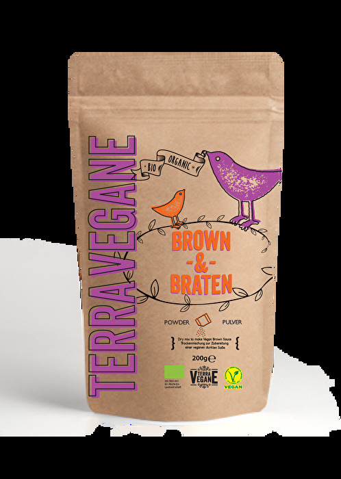 Mit dem BROWN & BRATEN: Bratensoße -Mix von Terra Vegane kannst du dir im Handumdrehen eine fantastische vegane Bratensoße in Bio-Qualität zaubern.