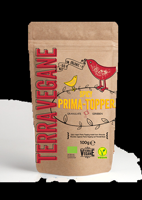 Der PRIMA-TOPPER mit Chili von Terra Vegane verleiht deinen Pastagerichten einen würzig-feurigen letzten Schliff.