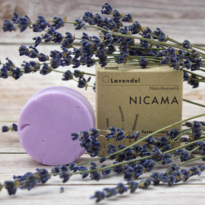 Festes Shampoo Lavendel von NICAMA günstig im Veganshop bei kokku-online.de bestellen.