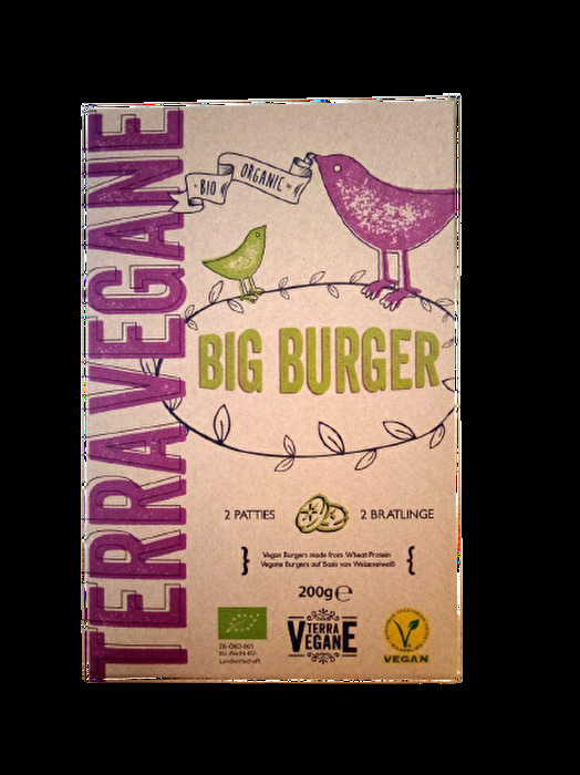 Beim Big Vegan Burger von Terra Vegane bekommt ihr gleich 2 Patties zum Braten in der Pfanne oder einfach auf den Grill legen!