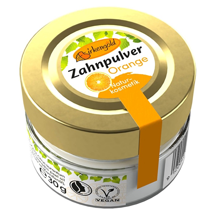 Zahnpulver Orange von Birkengold günstig bei Kokku im Veganshop kaufen!