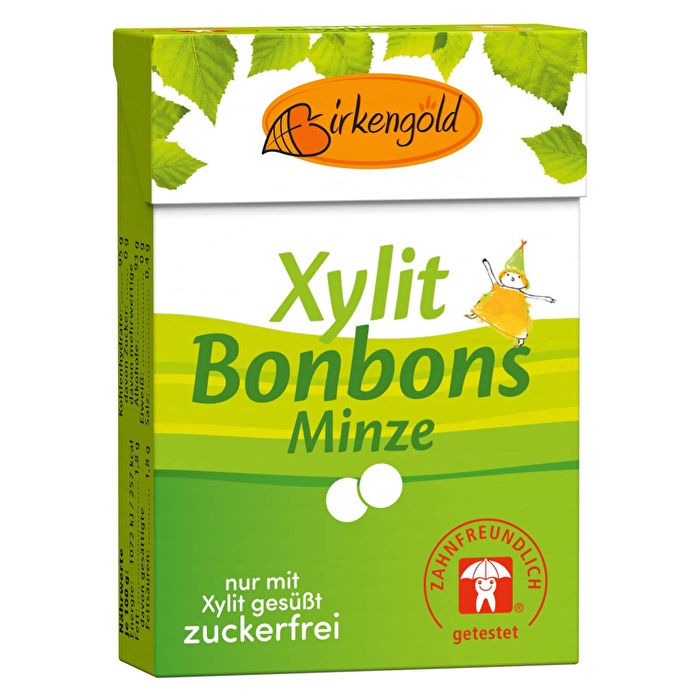 Xylit Bonbons Minze von Birkengold günstig bei Kokku im Veganshop kaufen!