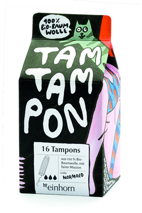 Die BIO Tamtampons Normalo von einhorn begleiten dich mit 100% feinster Bio-Baumwolle durch die Menstruation.