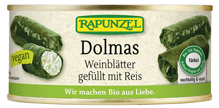 Dolmas Weinblätter gefüllt mit Reis von Rapunzel günstig bei Kokku im Veganshop kaufen!
