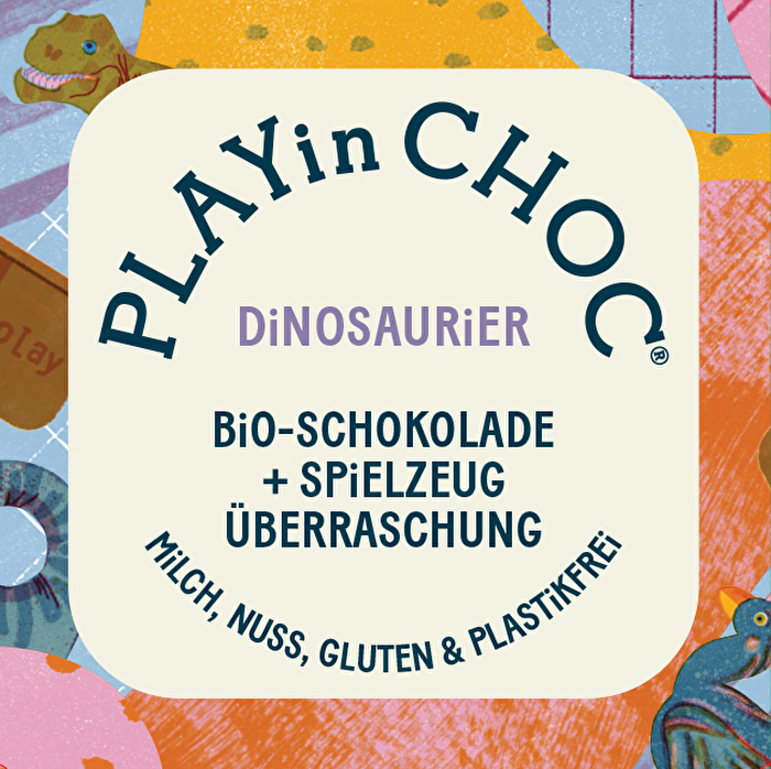 Überraschungswürfel Schokolade °Dinosaurier° von PLAYinCHOC günstig im Veganshop bei kokku-online.de bestellen.