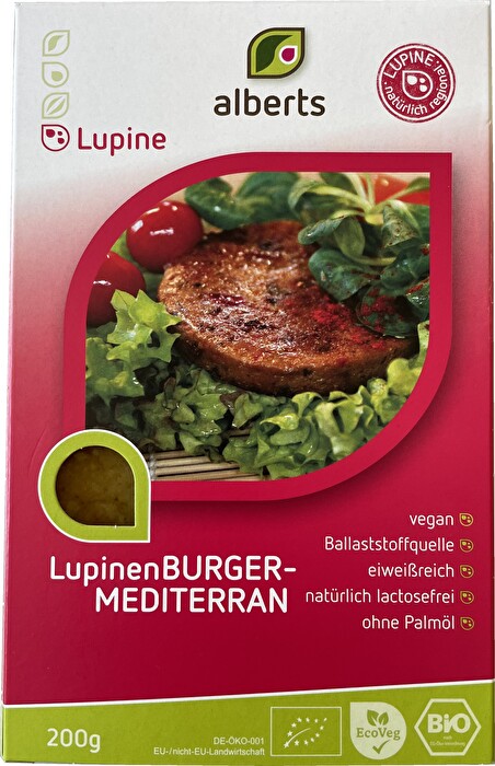 Lupinen Burger Mediterran von Alberts bei kokku im veganen Onlineshop kaufen!