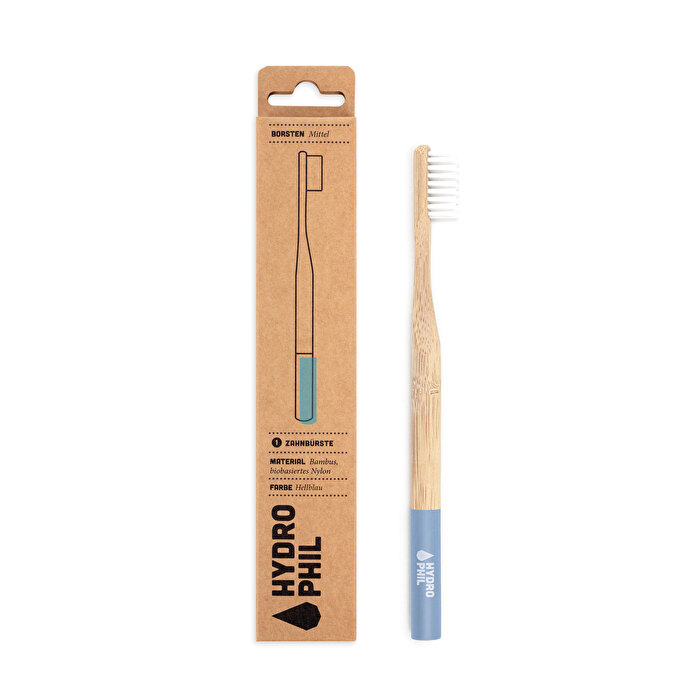 Zahnbürste Bambus Hellblau Mittel von Hydrophil günstig bei Kokku im Veganshop kaufen!