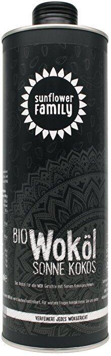 Mit dem Bio Woköl von der SunflowerFamily hat das Kratzen im Kokosöl Glas endlich ein Ende.