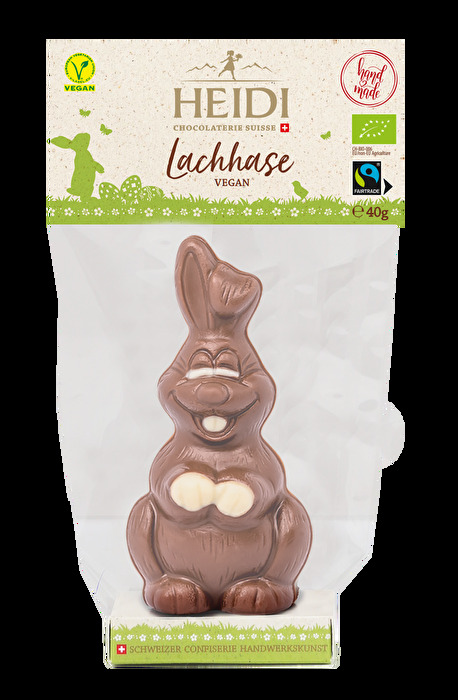 Der Lachhase von Heidi Chocolate ist das perfekte kleine Geschenk fürs Osternest - natürlich in bester Schweizer Schokoladentradition!