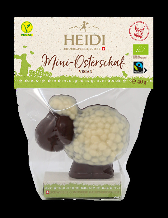 Mit dem Mini Osterschaf von Heidi kannst Du als Ostergeschenk nichts falsch machen! Selten haben wir ein so liebevoll gestaltetes Stück Schokolade zu Gesicht bekommen.