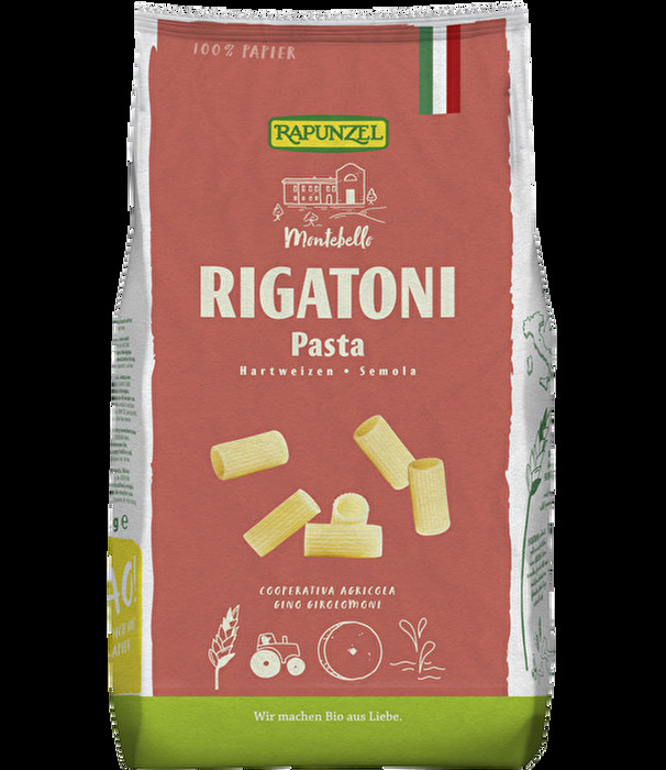 Mit den Rigatoni bringt Rapunzel eine Röhrennudel auf den Markt, die ideal dazu geeignet ist, richtig viel Pastasauce aufzunehmen!