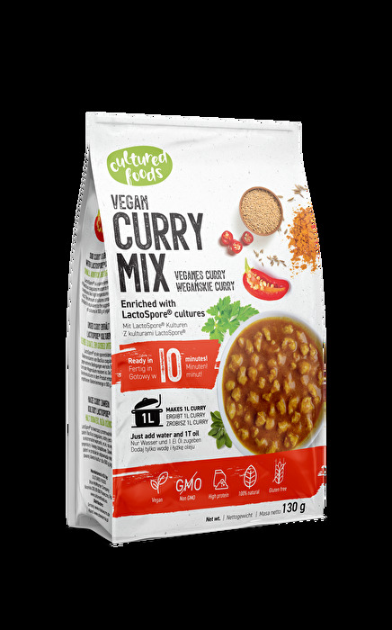 Ein köstliches veganes Curry bereitest du dir dank des Currymix von cultured foods jetzt in 7 Minuten zu.