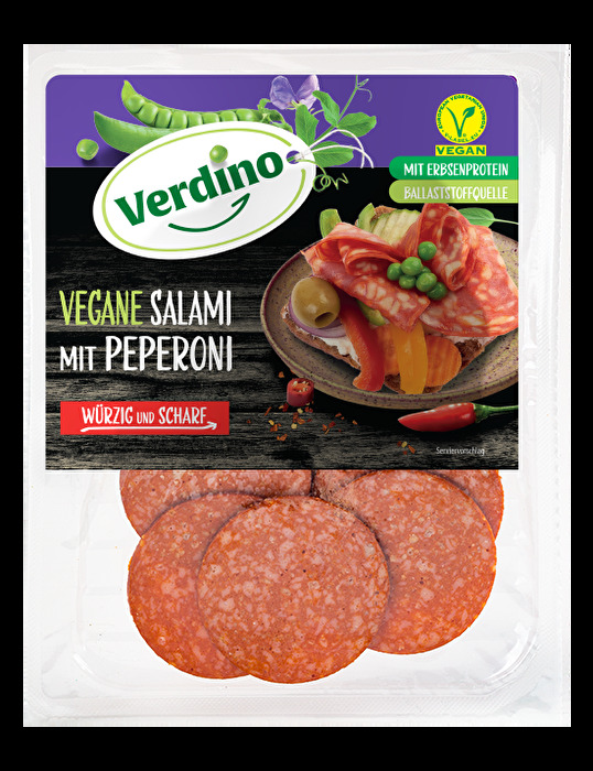 Die vegane Salami mit Peperoni von Verdino ist für alle Fans der schärferen Küche.