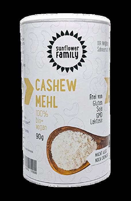 Das Cashew Mehl von der SunflowerFamily macht alle deine Rahm-Gerichte wunderbar cremig.