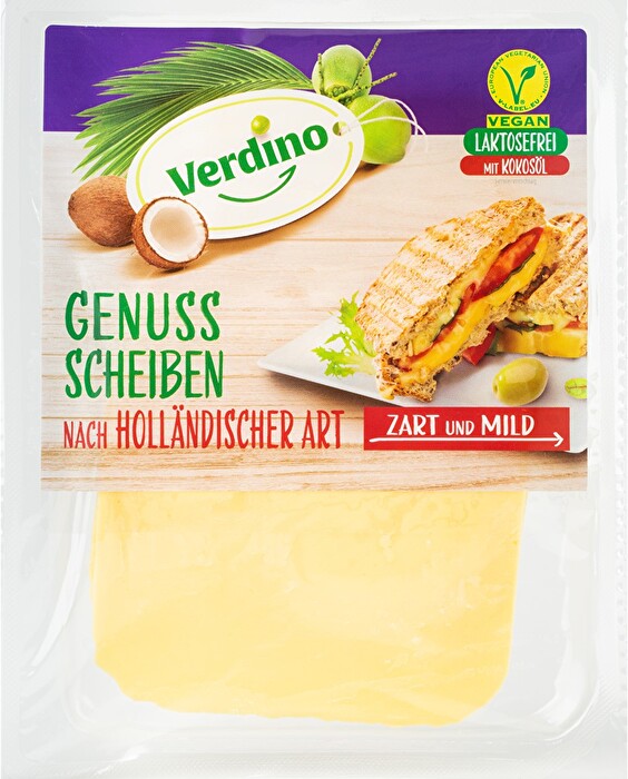Der beliebte Gouda Käse aus den Niederlanden kommt mit den Genuss Scheiben nach Holländischer Art von Verdino nun endlich auch wieder in deinen veganen Kühlschrank