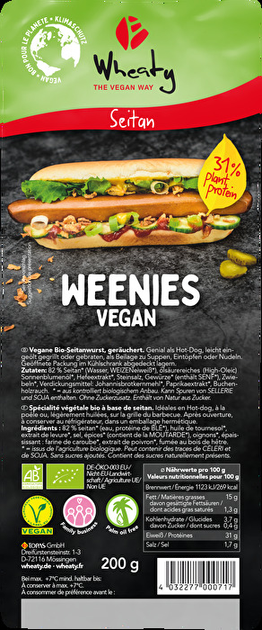 Die schonend geräucherten Weenies von Wheaty sind dank des milden Geschmacks insbesondere auch bei Kindern beliebt.