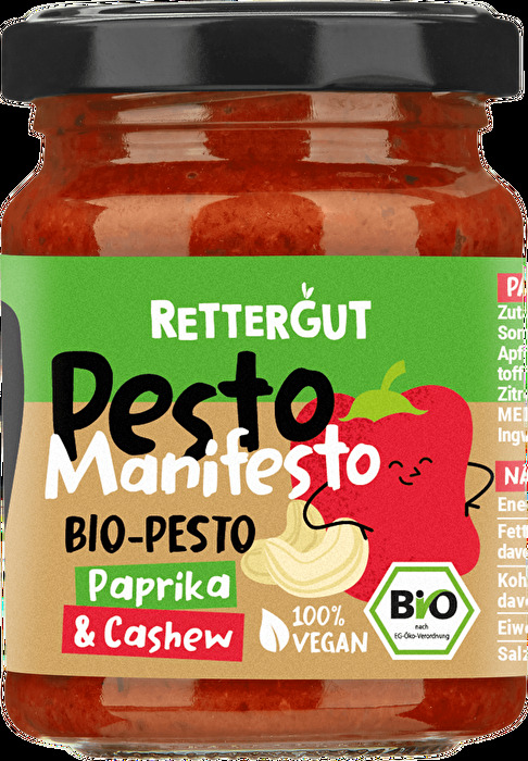 Im Bio-Gemüsepesto Paprika mit Cashew von Rettergut wird gerettetes Gemüse zu einem herrlich aromatischen Pesto verarbeitet, das geschmacklich keine Wünsche offen lässt und durch seine bedingungslose Nachhaltigkeit sogar noch besser schmeckt.