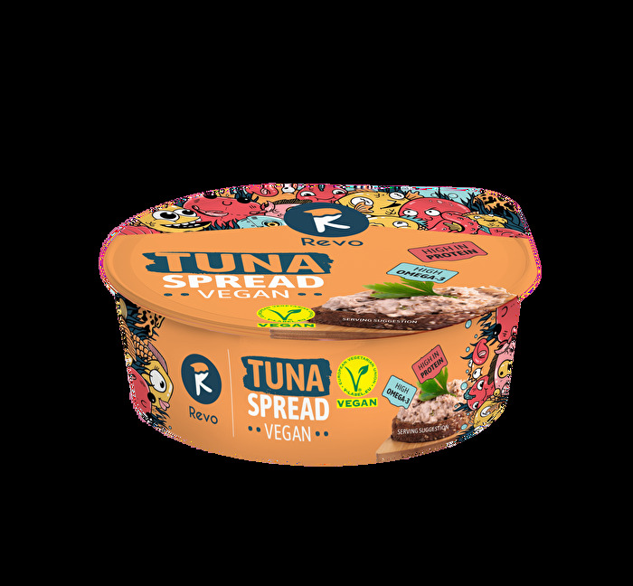 Der Tuna Spread von Revo Foods ist ein pflanzlicher, würziger Aufstrich nach Thunfisch Art.