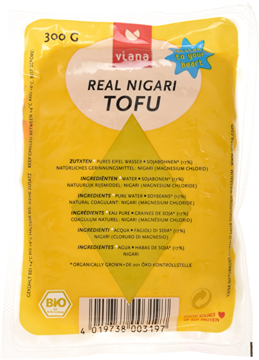 Der Real Nigari Tofu wurde in gewohnter Viana Qualität hergestellt.