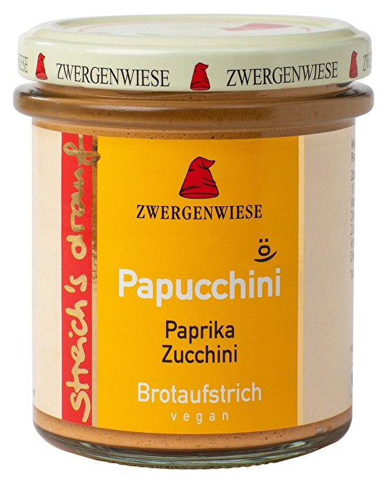 Papucchini streichs drauf: Paprika und Zucchini vereinen sich mit Tomate und Aubergine zu einem lecker mediterranen Aufstrich-Genuss von Zwergenwiese!