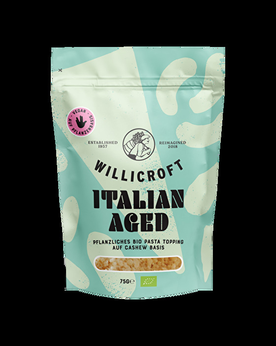 Der Italian Aged von Willicroft ist eine köstliche pflanzliche Alternative zu geriebenem Hartkäse.