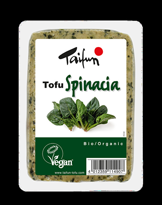 Mit dem Tofu Spinacia hat Taifun eine neue Sorte kreiert, die durch ihre besondere Geschmackskreation aus Spinat, Knoblauch und Muskat überzeugt.