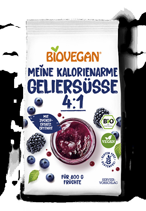 Mit der Meine kalorienarme Geliersüße 4:1 von Biovegan kannst du dir selber deine Lieblings Fruchtaufstriche herstellen und zwar zuckerreduziert.