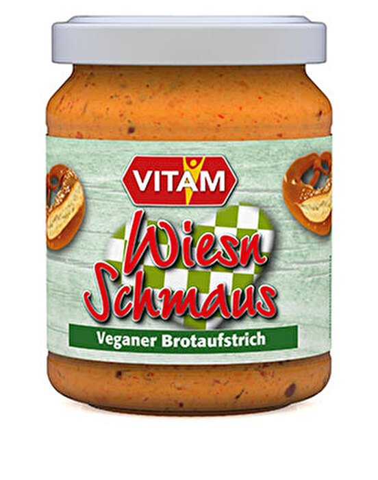 VITAM Wiesn Schmaus mit milder Schärfe und feinem Kümmelaroma ist die perfekte Alternative zur Brotzeit mit bayrischem Obatzden Käse - nur 100 % vegan!