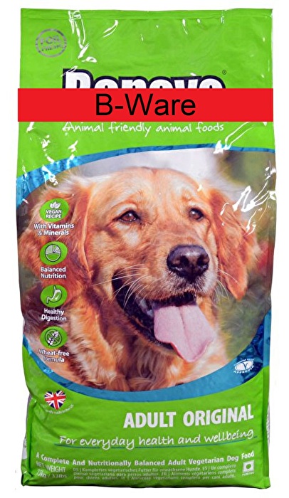 Das Dog Adult Original von Benevo ist ein köstliches und leicht verdauliches veganes Komplettfutter für ausgewachsene Hunde ohne tierische Zutaten, künstliche Farb- und Aromastoffe.