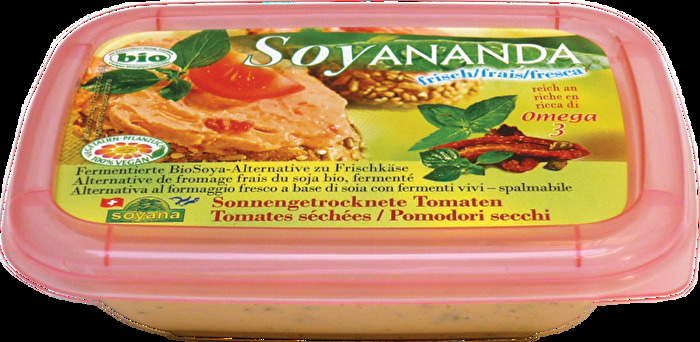 Die Soyananda Tomate Frischkäse-Alternative von Soyana ist ein ebenbürtiger Konkurrent zu Frischkäse aus herkömmlicher Kuhmilch!