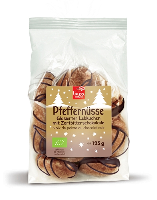 Die schokolierten Pfeffernüsse von Linea Natura vereinen das beliebte Weihnachtsgebäck - die Pfeffernüsse - mit der noch beliebteren Schokolade.