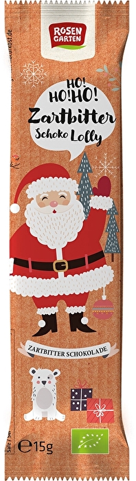 Der Weihnachtsmann Zartbitter Lolly von Rosengarten ist perfekt zum Verschenken an Weihnachten oder zum Nikolaus.