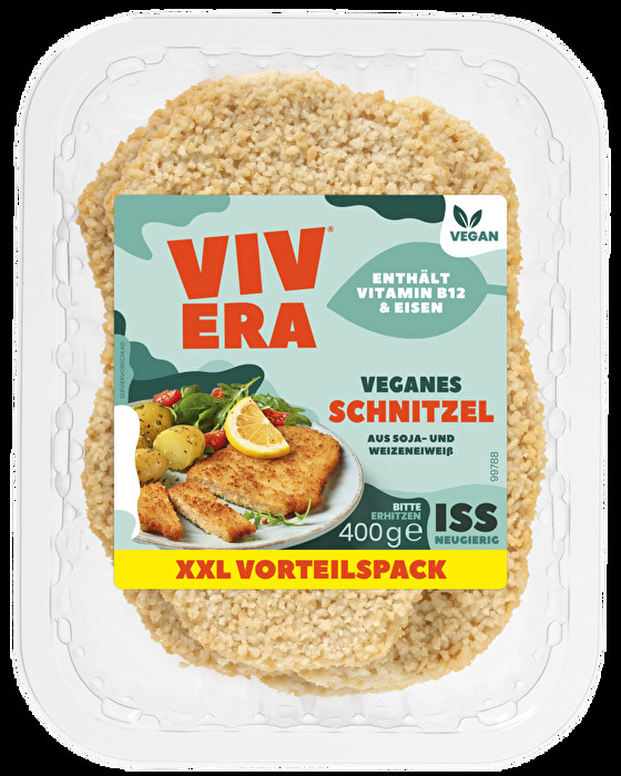 Das beliebte vegane Schnitzel auf Soja- und Weizeneiweißbasis von Vivera kommt nun auch in XXL auf deinen Teller.