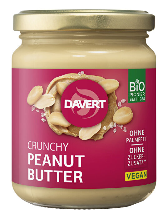 Crunchy Peanutbutter von Davert ist purer Genuss und das ganz ohne Zuckerzusatz.