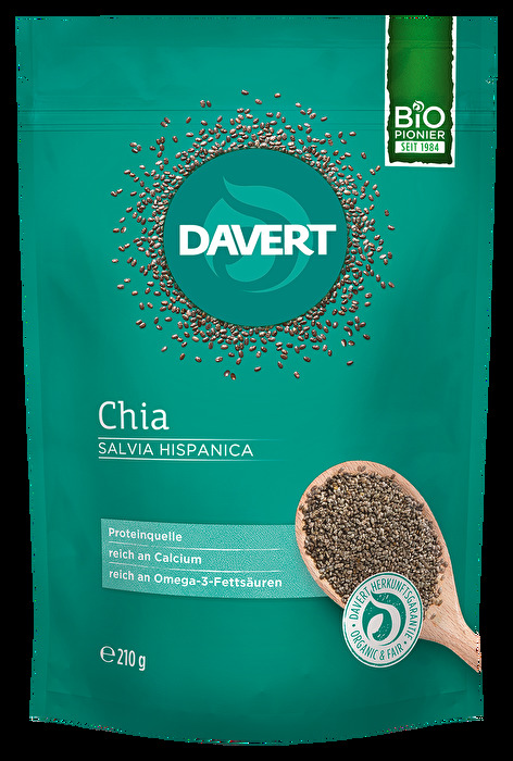Chia von Davert eignet sich perfekt als Zutat für Joghurt, Müsli, Smoothies und Energyballs.