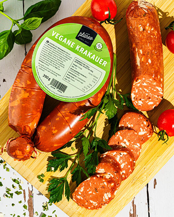 Die Vegane Krakauer von planeo - nur irgend am Original dran wie möglich! Geschmacklich ist diese vegane Wurst von Original wirklich kaum zu unterscheiden.