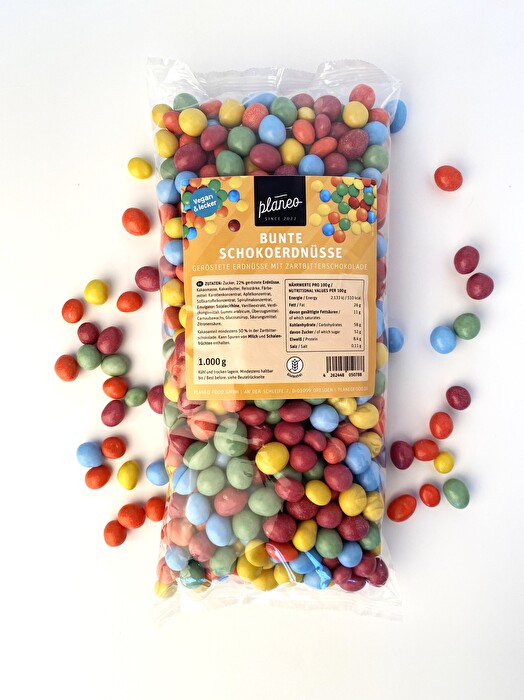 Was schmeckt besser als Bunte Schokoerdnüsse von planeo? Richtig, Bunte Schokoerdnüsse von planeo im 1000g-Pack!