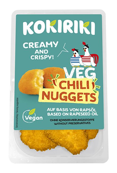 Perfekt für die schnelle Küche: Diese leckeren Chili Nuggets Cheese-Style von Kokiriki bringen mit einem Hauch Jalapeño-Pfeffer genau die richtige Schärfe in jedes Gericht.