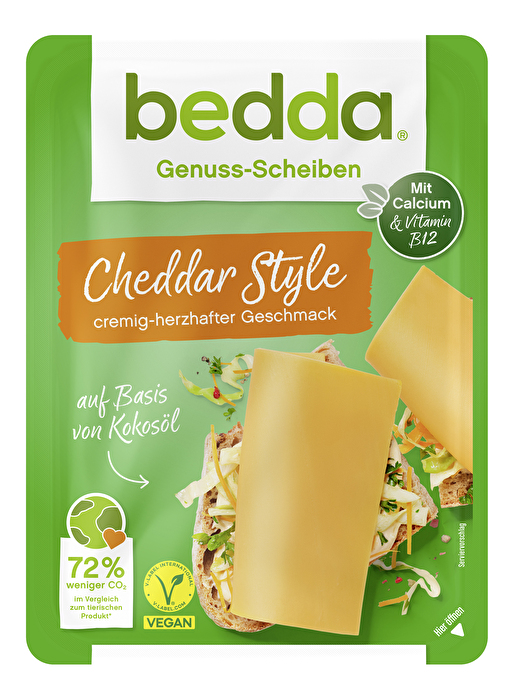 Die Scheiben Cheddar Style (ehem. British Style) von Bedda sind aromatisch im Geschmack und werden allen Cheddarfans eine wunderbar pikante Brotzeit zaubern.