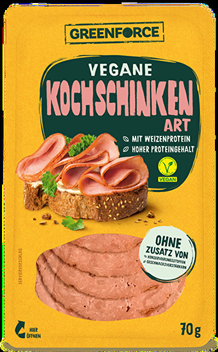 Herzhaft und delikat. Dafür braucht es kein Fleisch, dafür braucht es nur GREENFORCE und den veganen Aufschnitt Kochschinken Art.