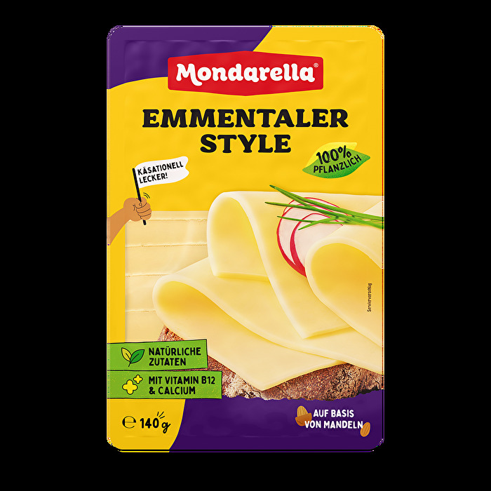 Emmentaler Style Scheiben von Mondarella sind die ideale pflanzliche Alternative.