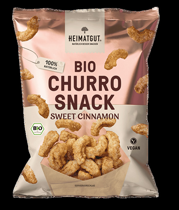 Der Bio Churro Snack Sweet Cinnamon von Heimatgut – ein süßer Snack mit einzigartigem Crunch. Knusprig, zimtig und unwiderstehlich – für ein unvergleichliches Geschmackserlebnis!