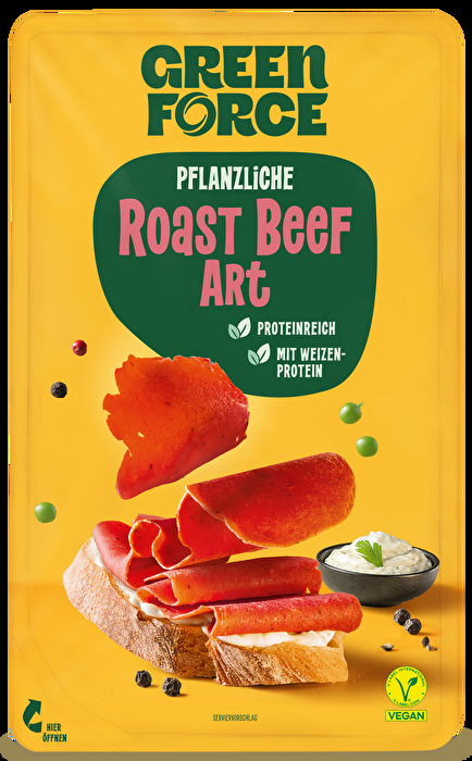 Butterzart. Genau das ist das vegane Roastbeef Art von GREENFORCE.